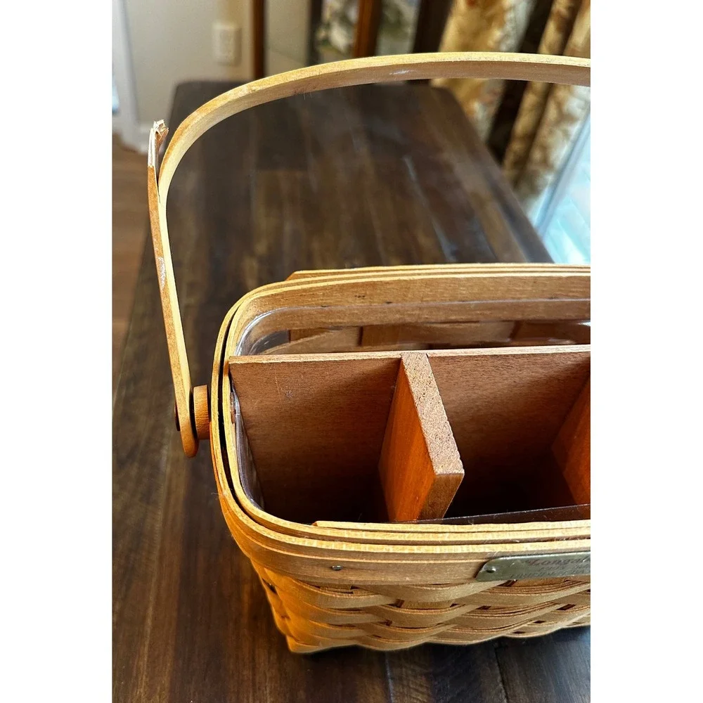 Longaberger 1995 Edition Dresden Basket with Liner and Wooden Divider Handwoven